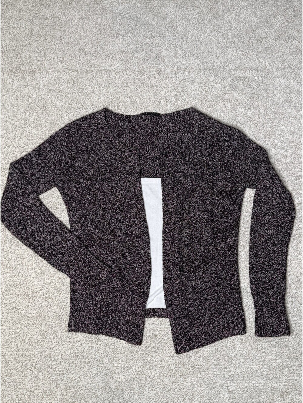 Theory Sample One of One Silk Cashmere Blend Cardigan Sweater Black Pink S/M